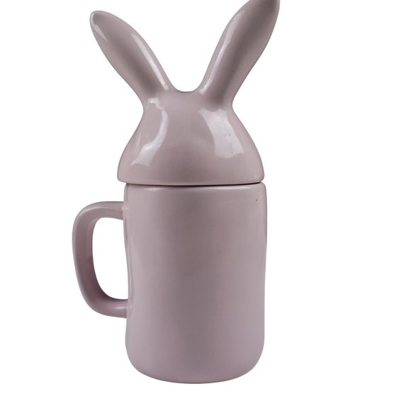 Rae Dunn Hunny Bunny Pink Easter Mug with Ears Topper Traditional LL Magenta - Picture 5 of 10